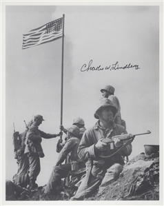 World War II Iwo Jima Flag Raisers: Charles W. Lindbergh, John Bradley, and Hershel Williams Autograph