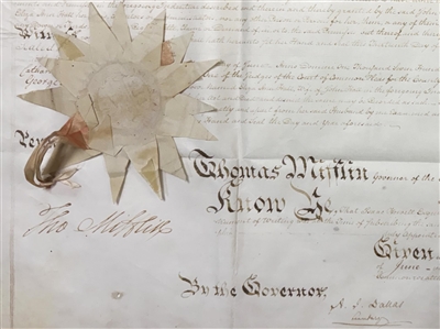 Monumental Founding-Era Vellum Indenture for 174,428 Acres, Signed by Governors Thomas Mifflin (Twice), Declaration Signer Thomas McKean, and Alexander J. Dallas
