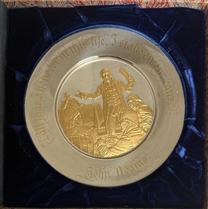 John Adams — Franklin Mint Bicentennial Sterling Silver Commemorative Plate