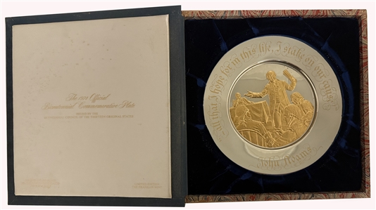 John Adams — Franklin Mint Bicentennial Sterling Silver Commemorative Plate