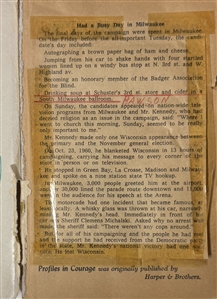 John F. Kennedy Signed Profiles In Courage - Cardinal Edition