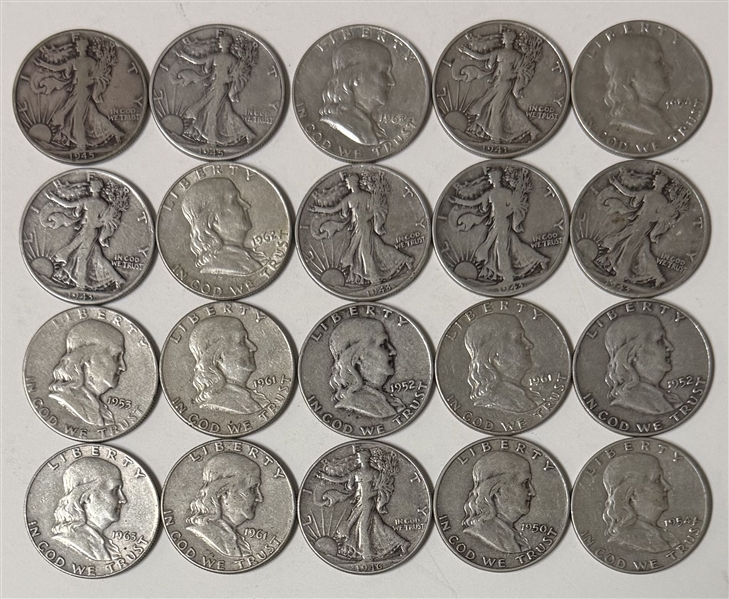 U.S. Silver Half Dollar Group (20 coins)