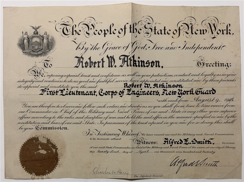 New York Lot Incl. Signed Alfred Smith Appointment