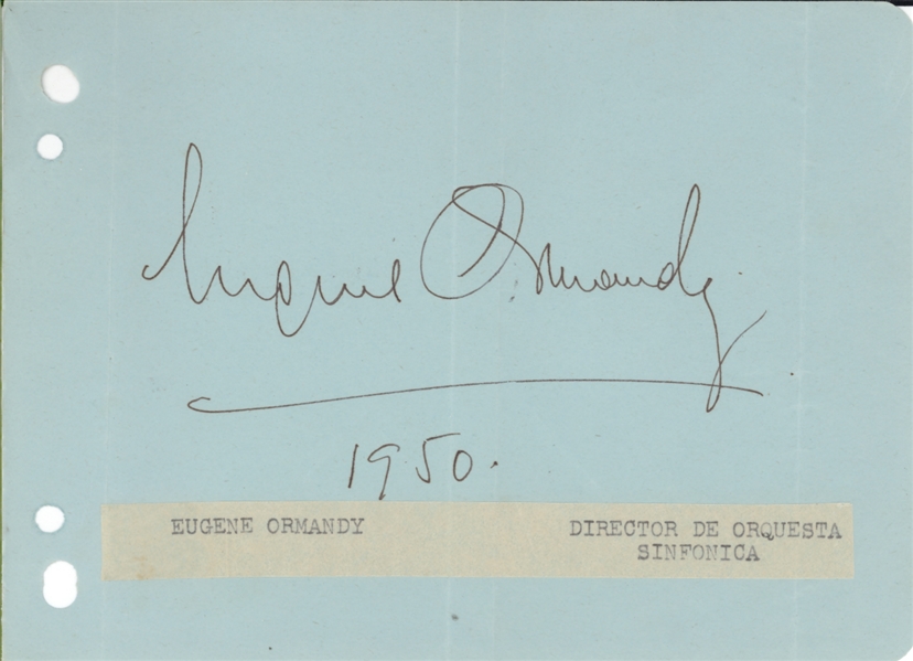 Eugene Ormandy, Artur Rodzinski, Serge Koussevitzky