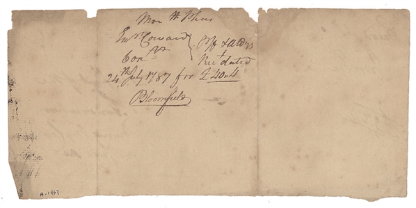 Joseph Bloomfield Signed Military Pay Receipt
