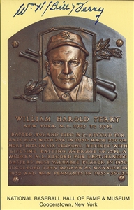 New York Giants Hall of Fame Lot: Signed Photos, Hall of Fame Cards and Envelopes — Bill Terry, Hoyt Wilhelm, Johnny Mize, and Willie McCovey